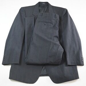 Vtg Mario Puccini 44R 34x30 Blue Striped Wool Mens Jacket Pants Suit